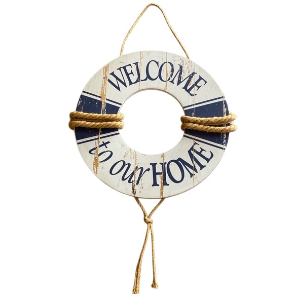 SET OF 5 - BEACH LIFE DECOR (Distressed Wood, Metal and Rope) - Picture 2 of 9